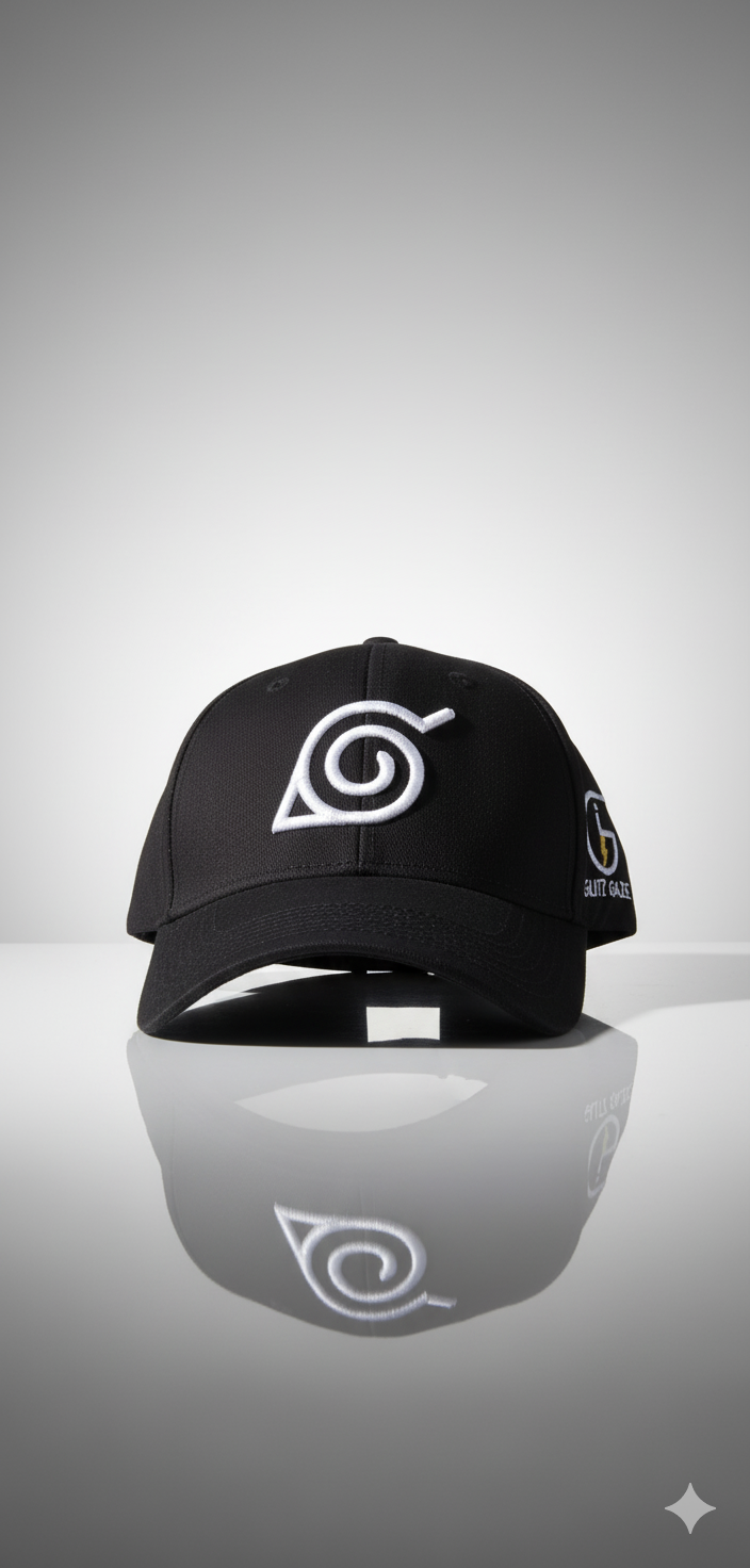 Glitz Gaze Anime Caps – Sharingan & Leaf Village Embroidered Hats | Premium Snapback for Streetwear & Cosplay