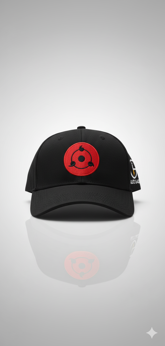 Glitz Gaze Anime Caps – Sharingan & Leaf Village Embroidered Hats | Premium Snapback for Streetwear & Cosplay